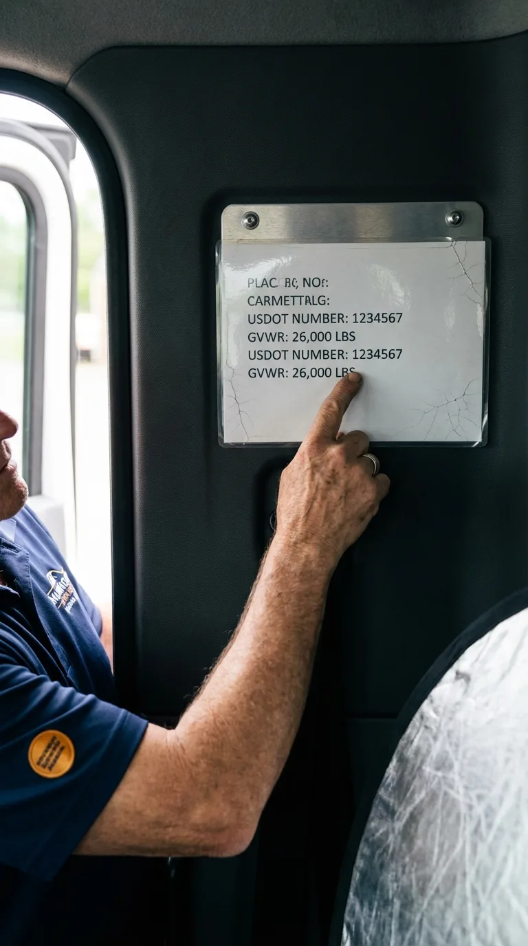 USDOT licensing placard verification in Hiawatha